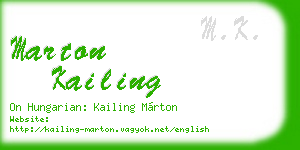 marton kailing business card